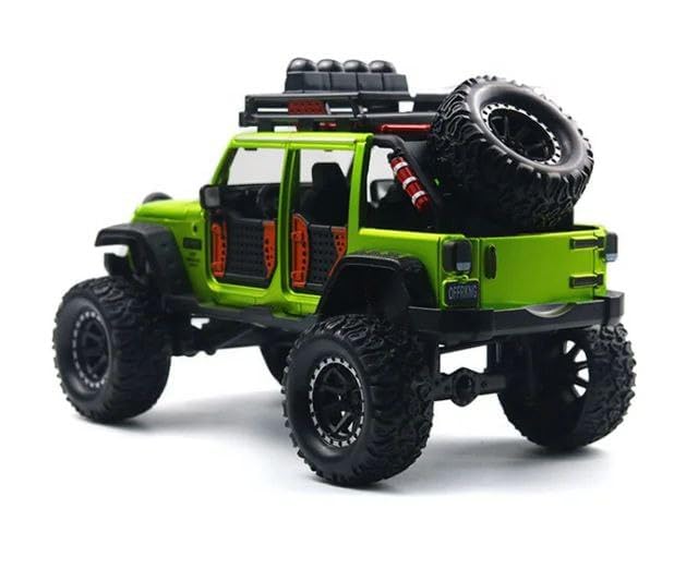 Exclusive Alloy Metal Pull Back Die-cast Car Scale Model with Sound Light Mini Auto Toy for Kids Metal Model Toy Car with Sound and Light (Wrangler Jeep - Multicolor)