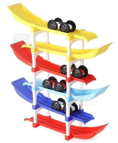 RACER RAMP RACING TOY WITH 4 CARS, 6 RAMPS AND RACER TRACK FOR 1, 2, 3 TODDLERS, AND ABOVE AGE BOYS & GIRLS – EDUCATIONAL AND RELAXING TOYS VEHICLE FOR KIDS TOYS【ISI APPROVED】