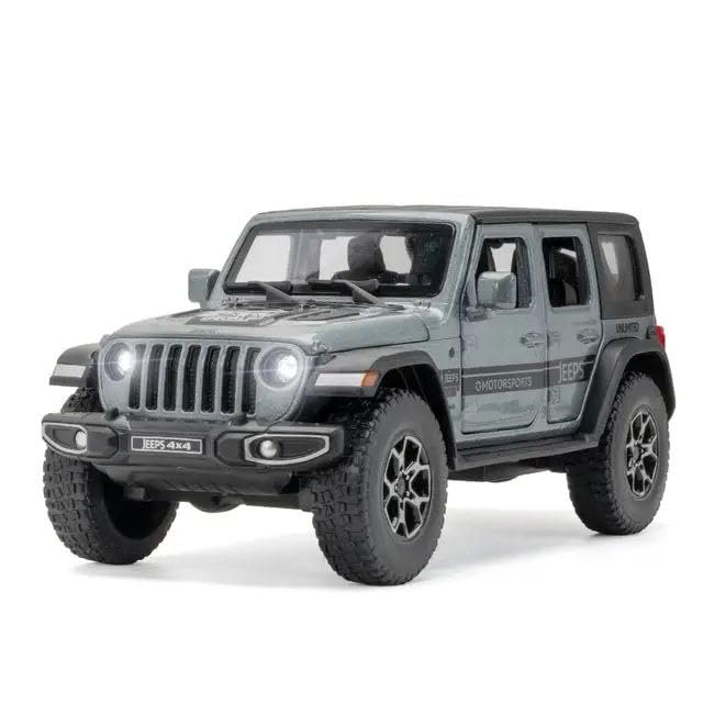 WRANGLER RUBICON THAR JEEP DIECAST METAL PULLBACK TOY CAR WITH OPENABLE DOORS & LIGHT, MUSIC BOYS CAR FOR KIDS BEST TOYS GIFTS TOYS FOR KIDS [SIZE:-17CM*7CM*6.8CM]【 MULTICOLOR 】