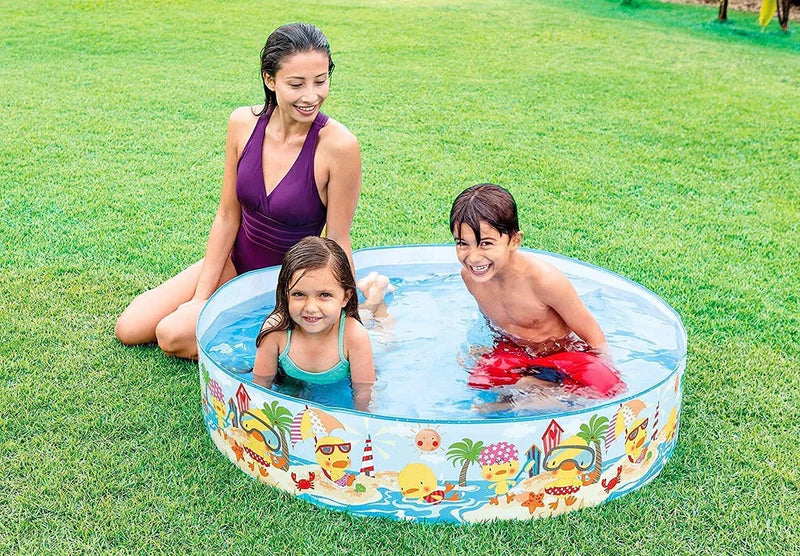 4 FT ROUND SHAPE WITHOUT AIR PORTABLE INFLATABLE & FOLDABLE SWIMMING POOL OUTDOOR & INDOOR WATER SWIMMING POOL FOR KIDS & ADULTS