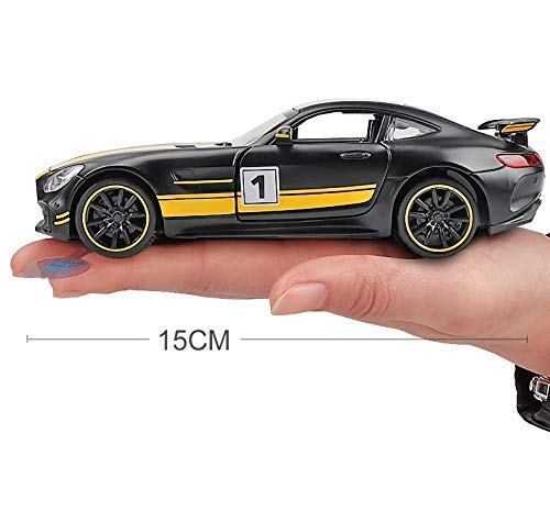 BENZ AMG GTR RB 1:32 DIECAST METAL PULLBACK TOY CAR WITH OPENABLE DOORS & LIGHT, MUSIC BOYS CAR FOR KIDS BEST TOYS GIFTS TOYS FOR KIDS [SIZE:-15CM*7CM*4CM]【 MULTICOLOR 】 [Size : 15Cm*6.4Cm*5Cm]