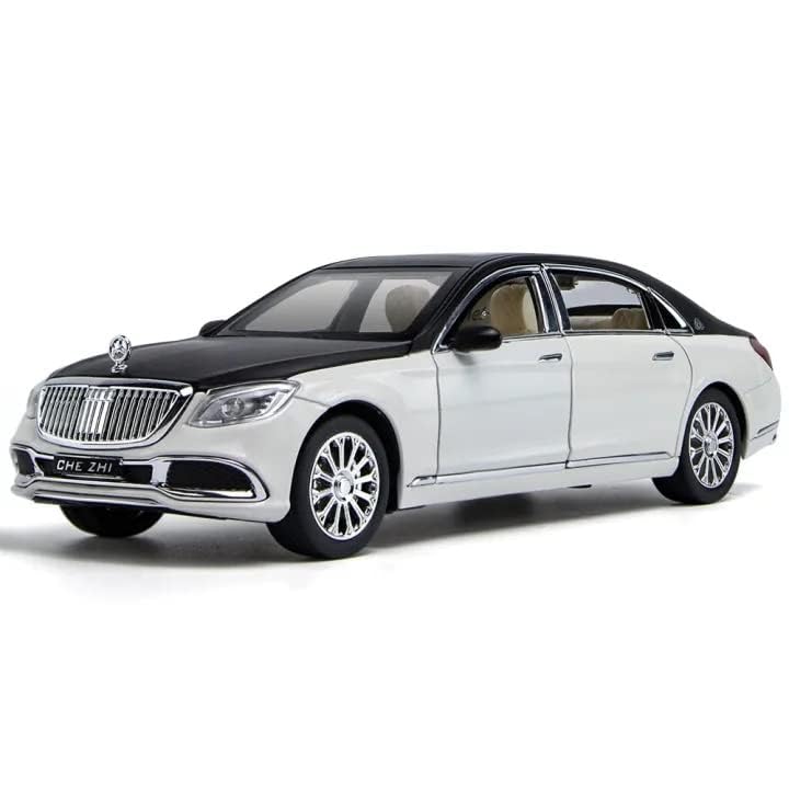 MERCEDES BENZ MAYBACH S600 1:24 DIECAST METAL PULLBACK TOY CAR WITH OPENABLE DOORS & LIGHT, MUSIC BOYS CAR FOR KIDS BEST TOYS GIFTS TOYS FOR KIDS [SIZE:-20.5CM*8CM*5.8CM]【 MULTICOLOR 】