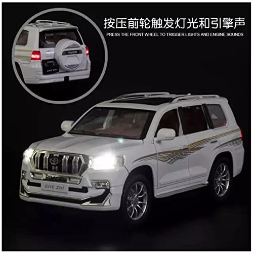 LAND CRUISER PRADO BIG SIZE 1:24 DIECAST METAL PULLBACK TOY CAR WITH OPENABLE DOORS & LIGHT, MUSIC BOYS CAR FOR KIDS BEST TOYS GIFTS TOYS FOR KIDS [SIZE:-22CM*9CM*7CM]【 MULTICOLOR 】