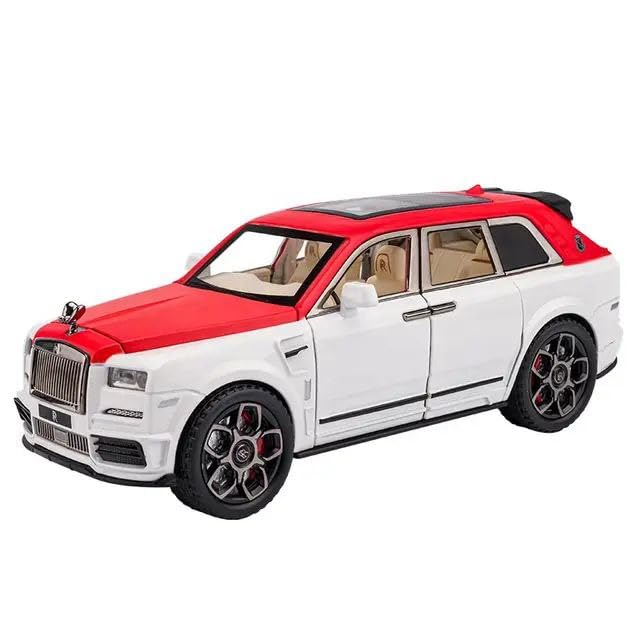 BIG SIZE ROLLS ROYCE CULLINAN 1:24 DIECAST METAL PULLBACK TOY CAR WITH OPENABLE DOORS & LIGHT, MUSIC BOYS CAR FOR KIDS BEST TOYS GIFTS TOYS FOR KIDS [SIZE:-21CM*8.5CM*5.5CM]【 MULTICOLOR 】