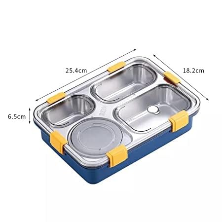 4 Compartment Lunch Box Stainless Steel Tiffin Box Microwave Safe