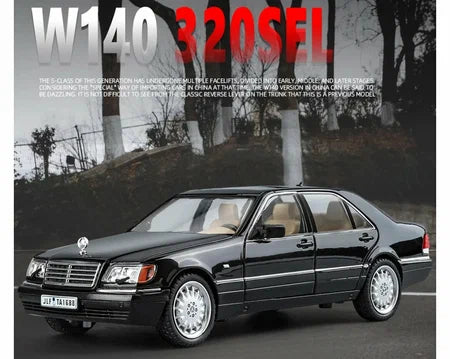 Mercedes-Benz W140 320SEL 1:24 DIECAST METAL PULLBACK TOY CAR WITH OPENABLE DOORS & LIGHT, MUSIC BOYS CAR FOR KIDS BEST TOYS GIFTS TOYS FOR KIDS [SIZE:-21.2CM*7.8CM*6.5CM]【 MULTICOLOR 】