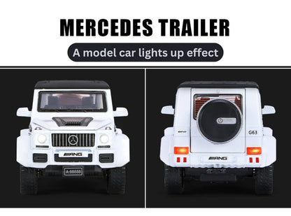 Mercedes-benz G63 Pick-up Trailer Scale Model Diecast Metalcar - All Size