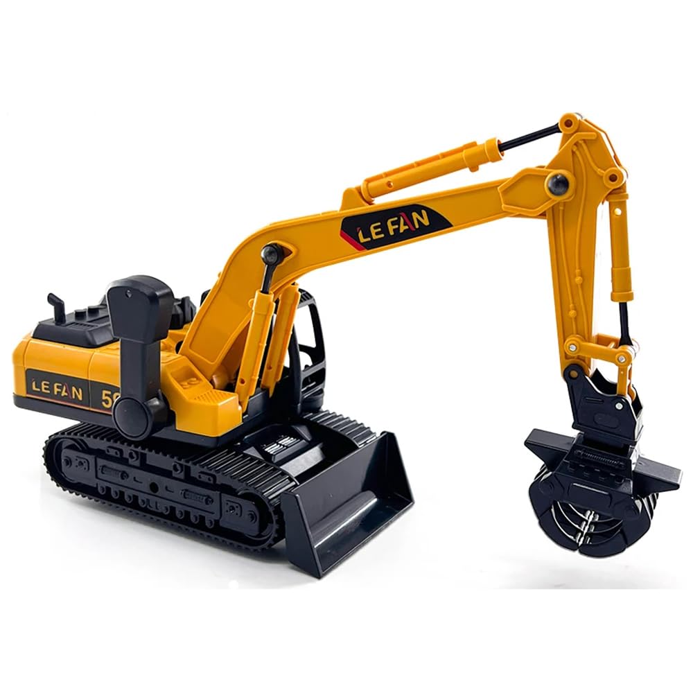 Construction Excavator Bulldozer Long Crane Engineering Vehicle Model Unbreakable Toy for 3 Years Old Boy and Girl