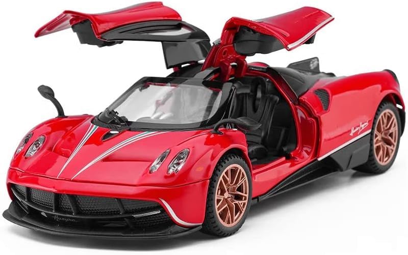 PAGANI HUAYRA 1/32 DIECAST METAL PULL BACK DIECAST CAR WITH OPENABLE DOOR AND SOUND LIGHT, GIFTS TOYS FOR KIDS【 MULTICOLOR 】[SIZE : 15.6CM* 7.7CM*4CM]