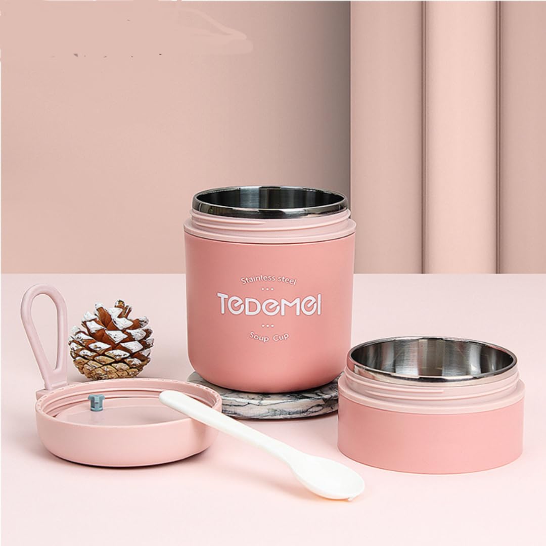 2 Container Portable Thermal Lunch Box with Stainless Steel