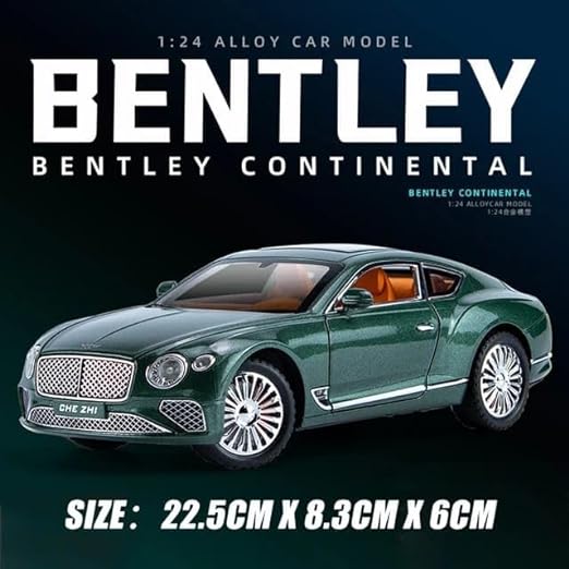 Bentley Continental GT 1:24 Model Car Alloy Diecast Toy Car Collectible Pull Back Toy Vehicles with Sound and Light Door Can Be Opened for Girls Boys Gift [SIZE:-22CM*9CM*7CM]【 MULTICOLOR 】