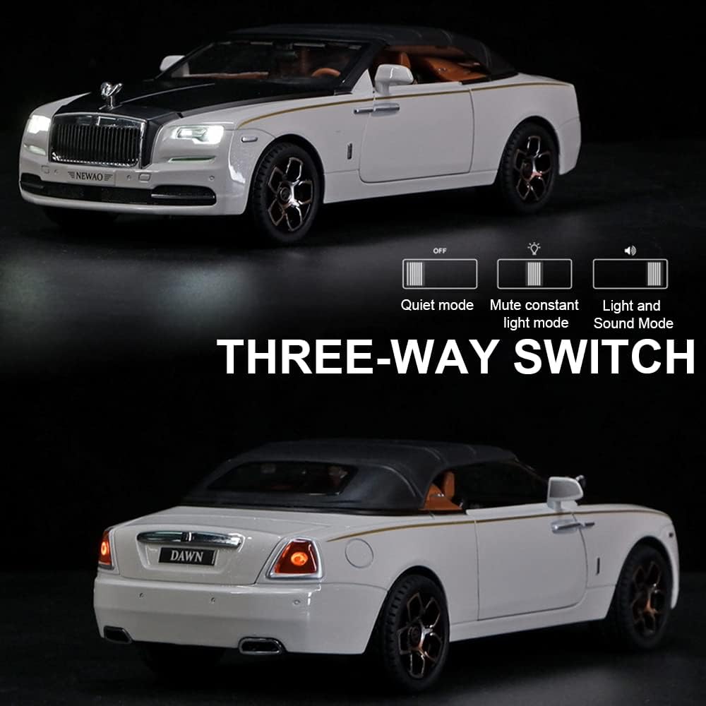 BIG SIZE ROLLS-ROYCE CONVERTIBLE SUPER SPORTS 1:24 DIECAST METAL PULLBACK TOY CAR WITH OPENABLE DOORS & LIGHT, MUSIC BOYS CAR FOR KIDS BEST TOYS GIFTS TOYS FOR KIDS [SIZE:-22.1CM* 8.2CM* 6.2CM]【 MULTICOLOR 】