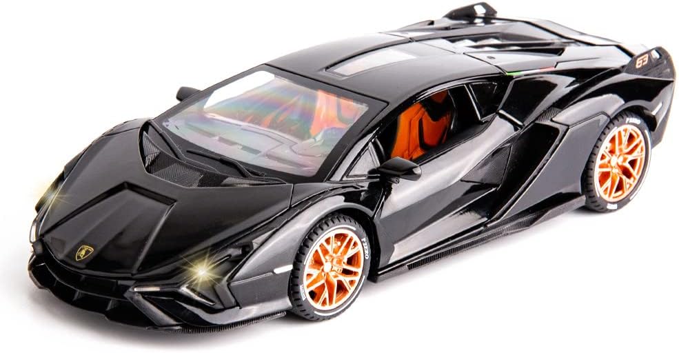 1:24 Metal Car Lamborghini Sian Die Cast Alloy Light & Sound MultiColor (MultiColor, Pack Of1)