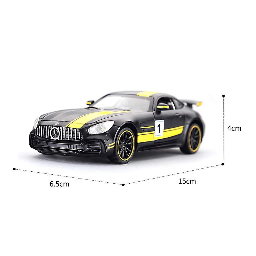 MERECDES BENZ AMG GTR RB 1:32 DIECAST METAL PULLBACK TOY CAR WITH OPENABLE DOORS & LIGHT, MUSIC BOYS CAR FOR KIDS BEST TOYS GIFTS TOYS FOR KIDS [SIZE:-15CM*7CM*4CM]【 MULTICOLOR 】 [Size : 15Cm*6.4Cm*4Cm]