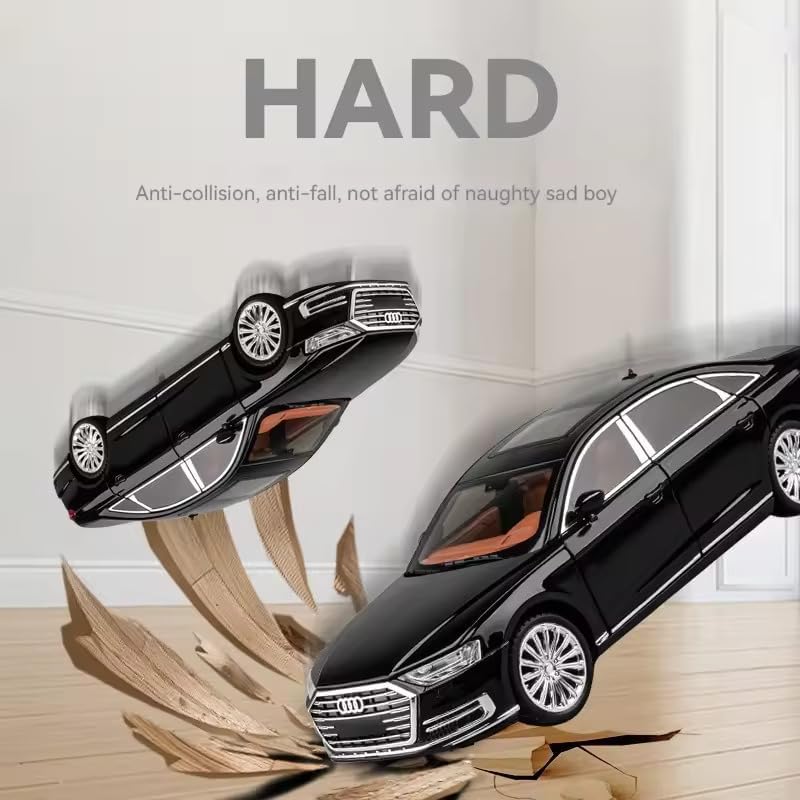 AUDI A8 1:24 DIECAST METAL PULLBACK TOY CAR WITH OPENABLE DOORS & LIGHT, MUSIC BOYS CAR FOR KIDS BEST TOYS GIFTS TOYS FOR KIDS [SIZE:-22CM*9CM*7CM]【 MULTICOLOR 】