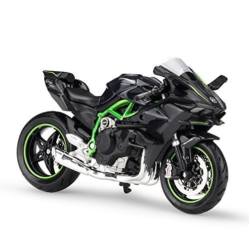 BIG MOTORCYCLE KAWASAKI NINJA H2-R 1/12 METAL TOY BIKE, PULL BACK VEHICLES SUPERBIKE WITH TAIL LIGHTS AND SOUND FOR KIDS [Size : 22Cm*12.8Cm*9Cm]