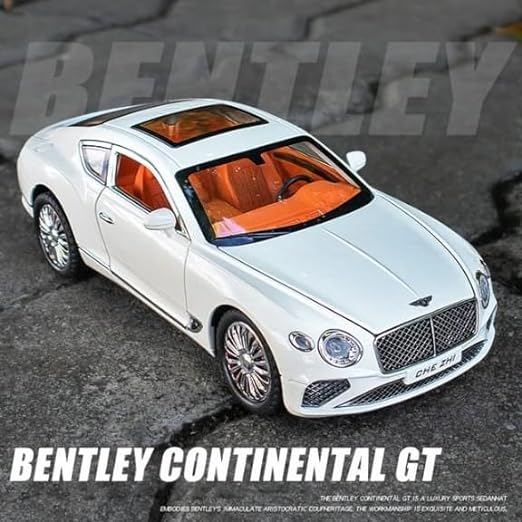 Bentley Continental GT 1:24 Model Car Alloy Diecast Toy Car Collectible Pull Back Toy Vehicles with Sound and Light Door Can Be Opened for Girls Boys Gift [SIZE:-22CM*9CM*7CM]【 MULTICOLOR 】