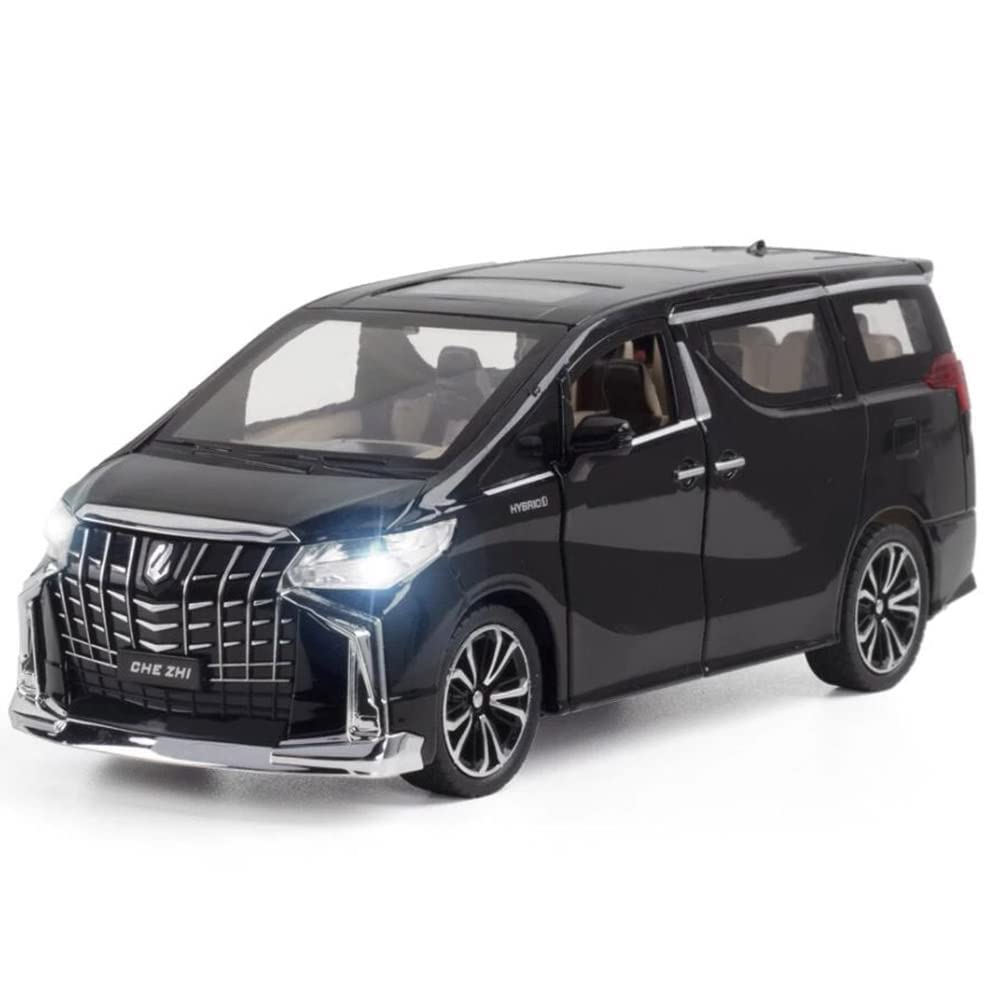 Big 1/24 Toyota Alphard Toy Car Metal Pull Back Diecast Car with Openable Door and Sound Light, Gifts Toys for Kids【 Multicolor 】[Size : 20.5Cm* 9Cm*7.5Cm]