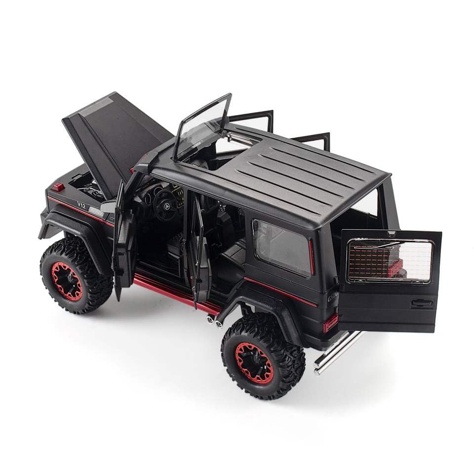 BIG SIZE MERCEDES AMG G500 4X4 1:24 DIECAST METAL PULLBACK TOY CAR WITH OPENABLE DOORS & LIGHT, MUSIC BOYS CAR FOR KIDS BEST TOYS GIFTS TOYS FOR KIDS [SIZE:-21CM*11CM*10.5CM]【 MULTICOLOR 】