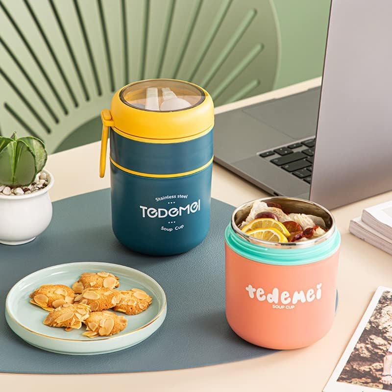 2 Container Portable Thermal Lunch Box with Stainless Steel