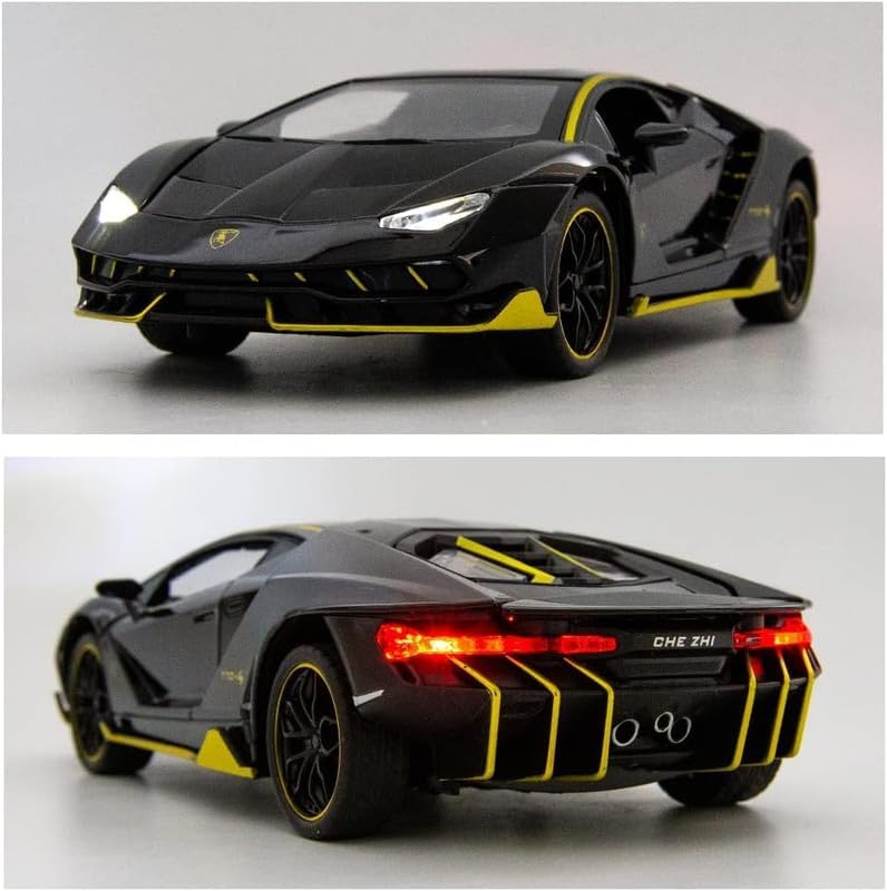 LAMBORGHINI CENTENARIO LP770 1:24 DIECAST METAL PULLBACK TOY CAR WITH OPENABLE DOORS & LIGHT, MUSIC BOYS CAR FOR KIDS BEST TOYS GIFTS TOYS FOR KIDS [SIZE:-20CM*9.5CM*5CM]【 MULTICOLOR 】