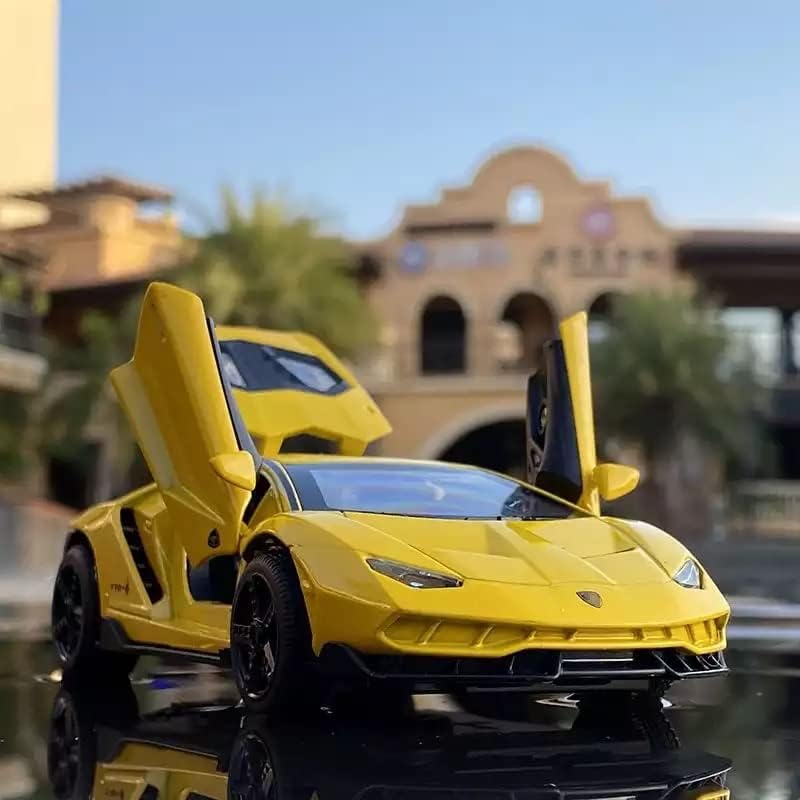 LAMBORGHINI CENTENARIO LP770 1:24 DIECAST METAL PULLBACK TOY CAR WITH OPENABLE DOORS & LIGHT, MUSIC BOYS CAR FOR KIDS BEST TOYS GIFTS TOYS FOR KIDS [SIZE:-20CM*9.5CM*5CM]【 MULTICOLOR 】