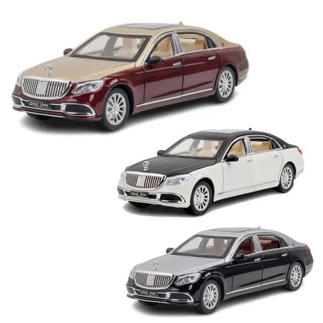 MERCEDES BENZ MAYBACH S600 1:24 DIECAST METAL PULLBACK TOY CAR WITH OPENABLE DOORS & LIGHT, MUSIC BOYS CAR FOR KIDS BEST TOYS GIFTS TOYS FOR KIDS [SIZE:-20.5CM*8CM*5.8CM]【 MULTICOLOR 】