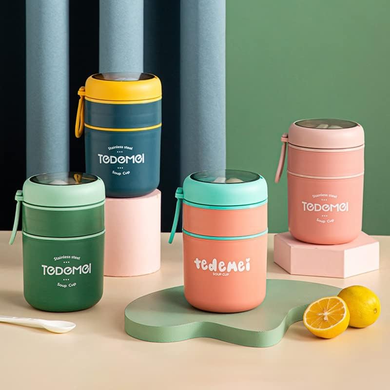 2 Container Portable Thermal Lunch Box with Stainless Steel
