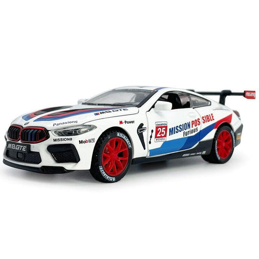 Bmw M8 Gte Sports Scale Model Diecast Metalcar - All Size