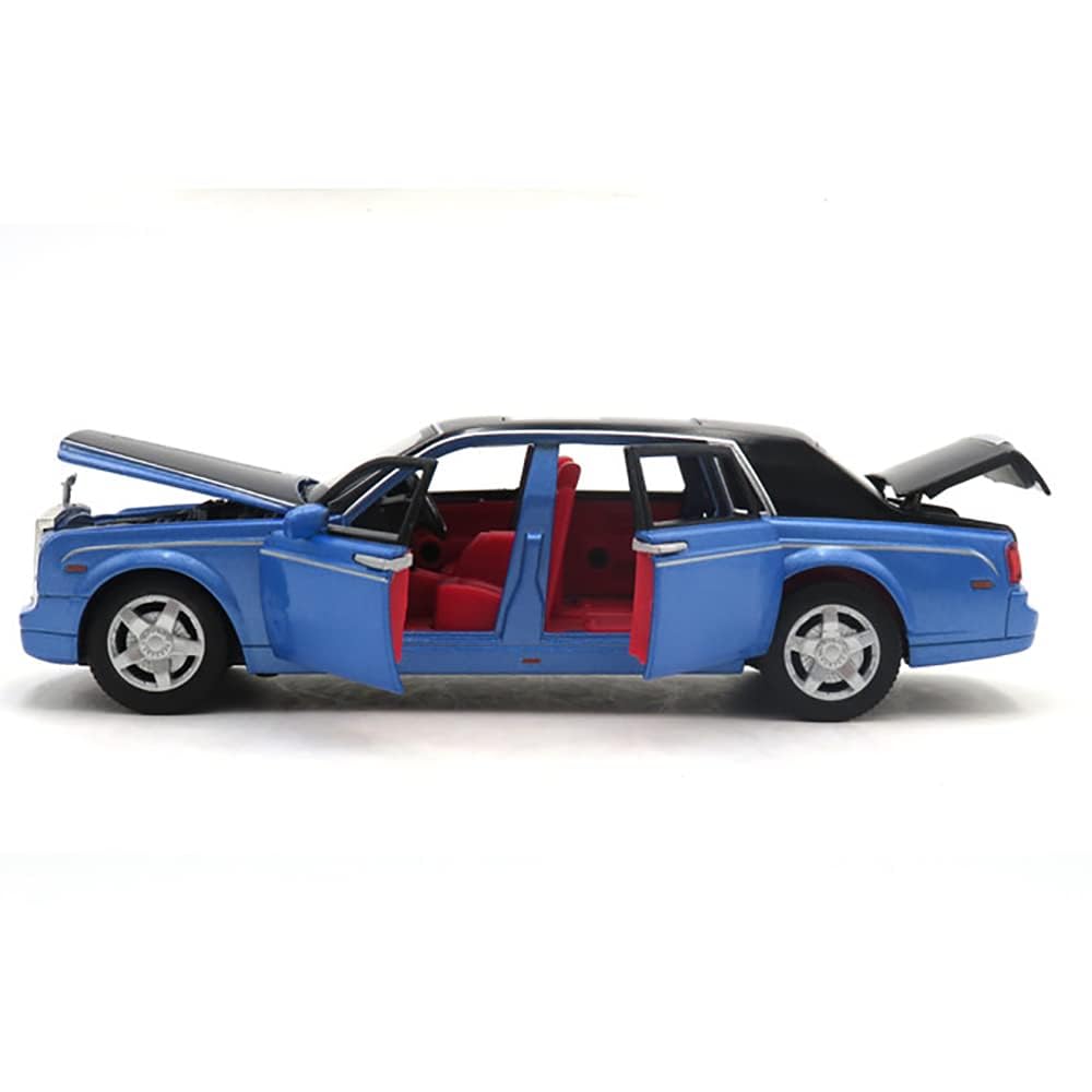 Rolls Royce Phantom Blue-Balck Scale Model Diecast Metalcar - All Size