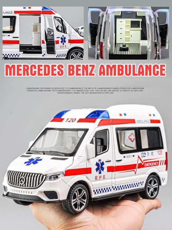 Mercedes Benz Ambulance Van Scale Model Diecast Metalcar - All Size