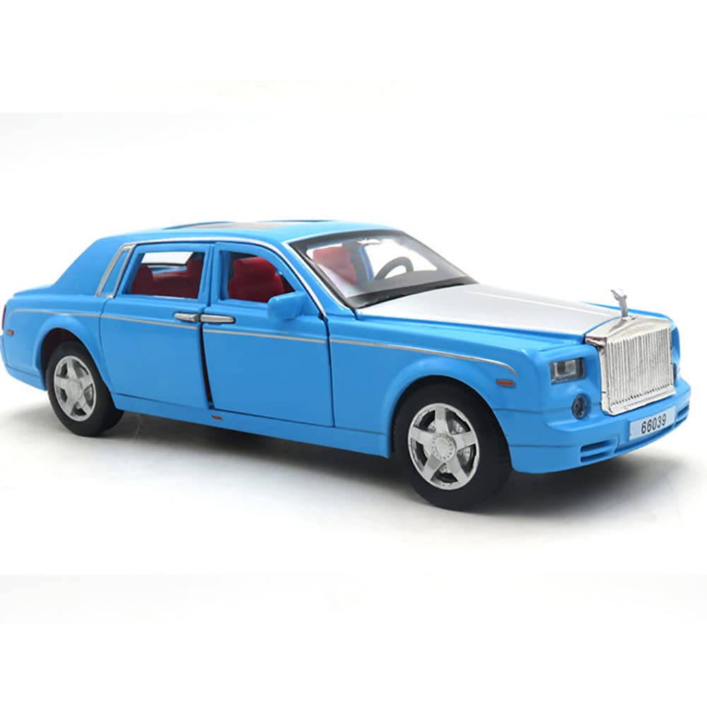 Rolls Royce Phantom Blue-Balck Scale Model Diecast Metalcar - All Size