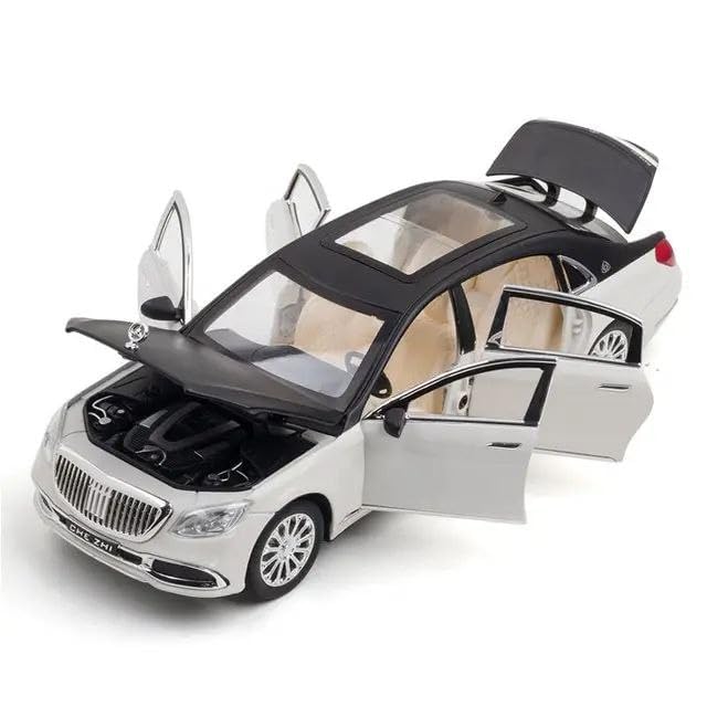 MERCEDES BENZ MAYBACH S600 1:24 DIECAST METAL PULLBACK TOY CAR WITH OPENABLE DOORS & LIGHT, MUSIC BOYS CAR FOR KIDS BEST TOYS GIFTS TOYS FOR KIDS [SIZE:-20.5CM*8CM*5.8CM]【 MULTICOLOR 】