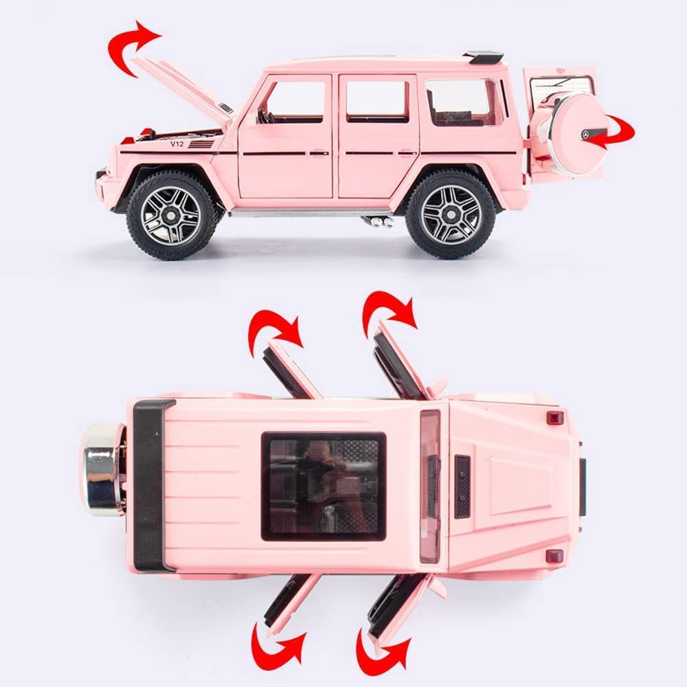 BIG SIZE MERCEDES BENZ G-KLESSA G-63 1:24 DIECAST METAL PULLBACK TOY CAR WITH OPENABLE DOORS & LIGHT, MUSIC BOYS CAR FOR KIDS BEST TOYS GIFTS TOYS FOR KIDS [SIZE:-22CM*9.3CM*8.5CM]【 MULTICOLOR 】