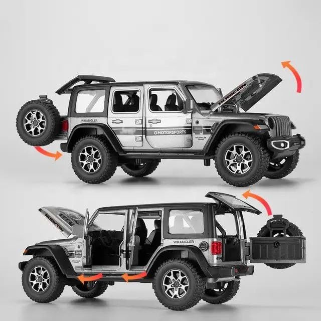 WRANGLER RUBICON THAR JEEP DIECAST METAL PULLBACK TOY CAR WITH OPENABLE DOORS & LIGHT, MUSIC BOYS CAR FOR KIDS BEST TOYS GIFTS TOYS FOR KIDS [SIZE:-17CM*7CM*6.8CM]【 MULTICOLOR 】