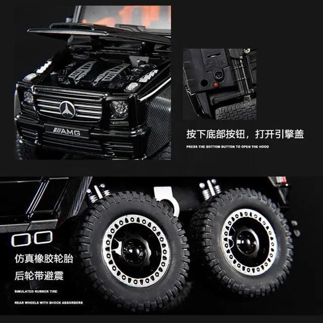 BIG SIZE MERCEDES 6X6 1:24 DIECAST METAL PULLBACK TOY CAR WITH OPENABLE DOORS & LIGHT, MUSIC BOYS CAR FOR KIDS BEST TOYS GIFTS TOYS FOR KIDS [SIZE:-22CM*9CM*7CM]【 MULTICOLOR 】