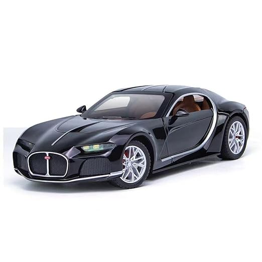 Bugatti Atlantic Big Size 1:24 Diecast Scale Model Metal Pull Back Toy car for Kids with Openable Doors & Light, Music Toy Vehicle for Kids 【 MULTICOLOR 】[SIZE : 20.5CM* 9CM*7.5CM]