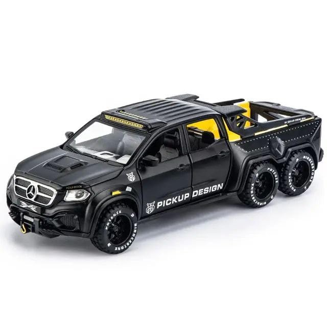 BIG SIZE AMG*6-6-PICKUP 1:24 DIECAST METAL PULLBACK TOY CAR WITH OPENABLE DOORS & LIGHT, MUSIC BOYS CAR FOR KIDS BEST TOYS GIFTS TOYS FOR KIDS [SIZE:-21CM*8.5CM*5.5CM]【 MULTICOLOR 】