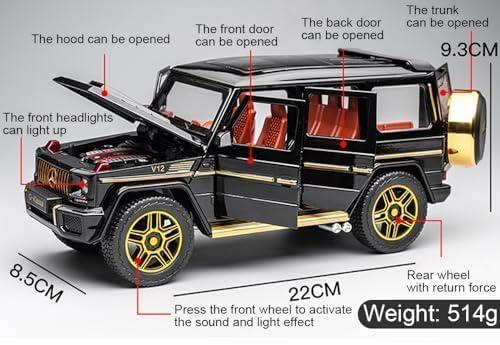 BIG SIZE MERCEDES BENZ G-KLESSA G-63 1:24 DIECAST METAL PULLBACK TOY CAR WITH OPENABLE DOORS & LIGHT, MUSIC BOYS CAR FOR KIDS BEST TOYS GIFTS TOYS FOR KIDS [SIZE:-22CM*9.3CM*8.5CM]【 MULTICOLOR 】