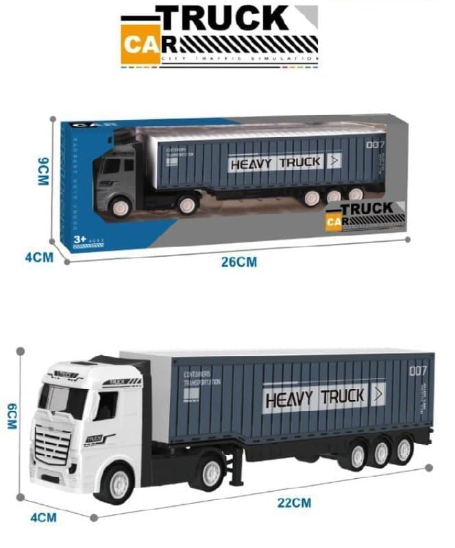 1:48 DIECAST ALLOY LOGISTIC-TRANSPORTATION BIG HEAVY TRUCK TOYS WITH FRICTION POWERED MINIATURE CAR VEHICLE TOY FOR KIDS, BOYS AND GIRLS