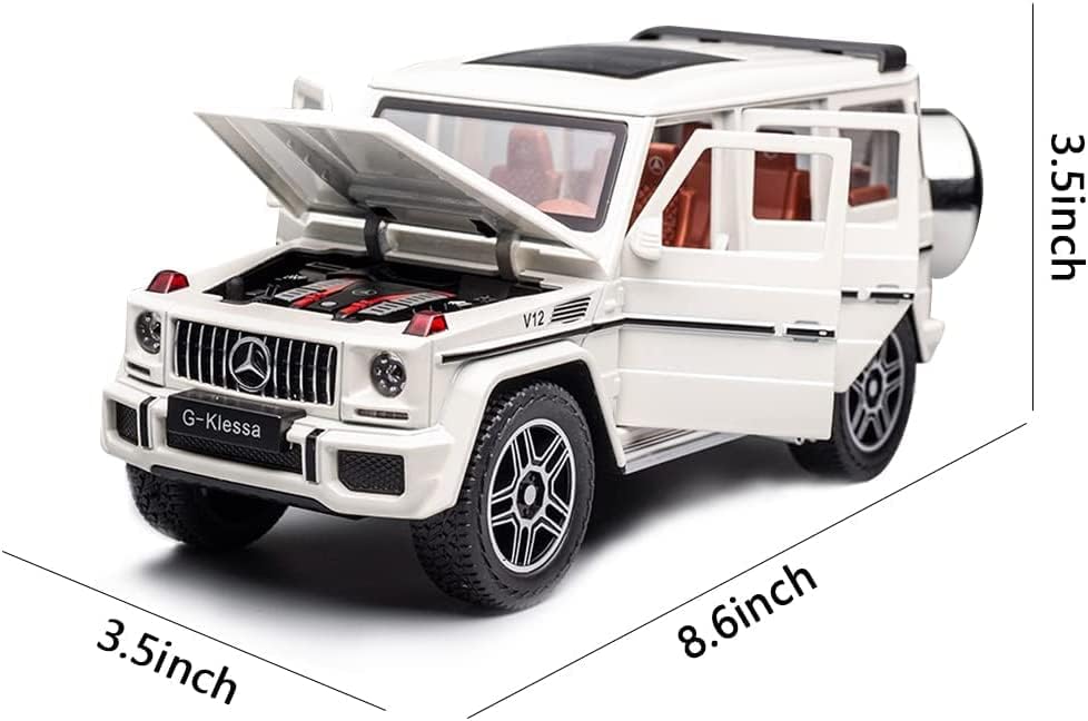 BIG SIZE MERCEDES BENZ G-KLESSA G-63 1:24 DIECAST METAL PULLBACK TOY CAR WITH OPENABLE DOORS & LIGHT, MUSIC BOYS CAR FOR KIDS BEST TOYS GIFTS TOYS FOR KIDS [SIZE:-22CM*9.3CM*8.5CM]【 MULTICOLOR 】