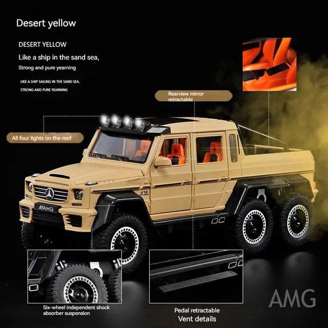 Mercedes 6x6 Scale Model Diecast Metalcar - All Size
