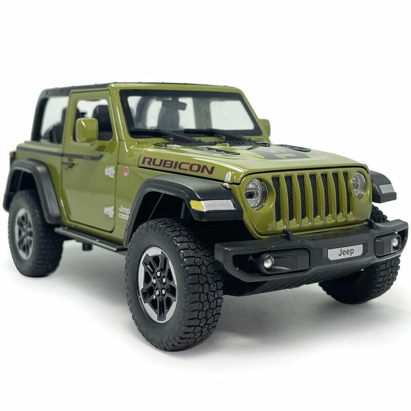 Big Size 1:24 Diecast Model Alloy Jeep Wrangler Rubicon 1941 Metal Pull Back with 6 Openable Doors & Sound Light Auto Toy car [20.5Cm *10.8Cm *10.5 Cm]