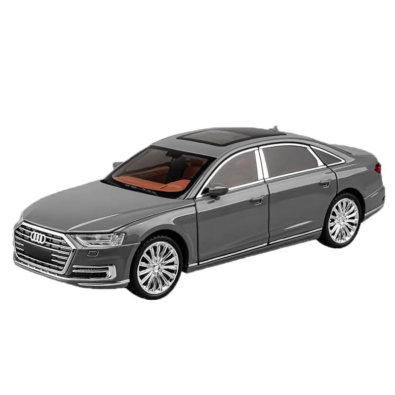 AUDI A8 1:24 DIECAST METAL PULLBACK TOY CAR WITH OPENABLE DOORS & LIGHT, MUSIC BOYS CAR FOR KIDS BEST TOYS GIFTS TOYS FOR KIDS [SIZE:-22CM*9CM*7CM]【 MULTICOLOR 】