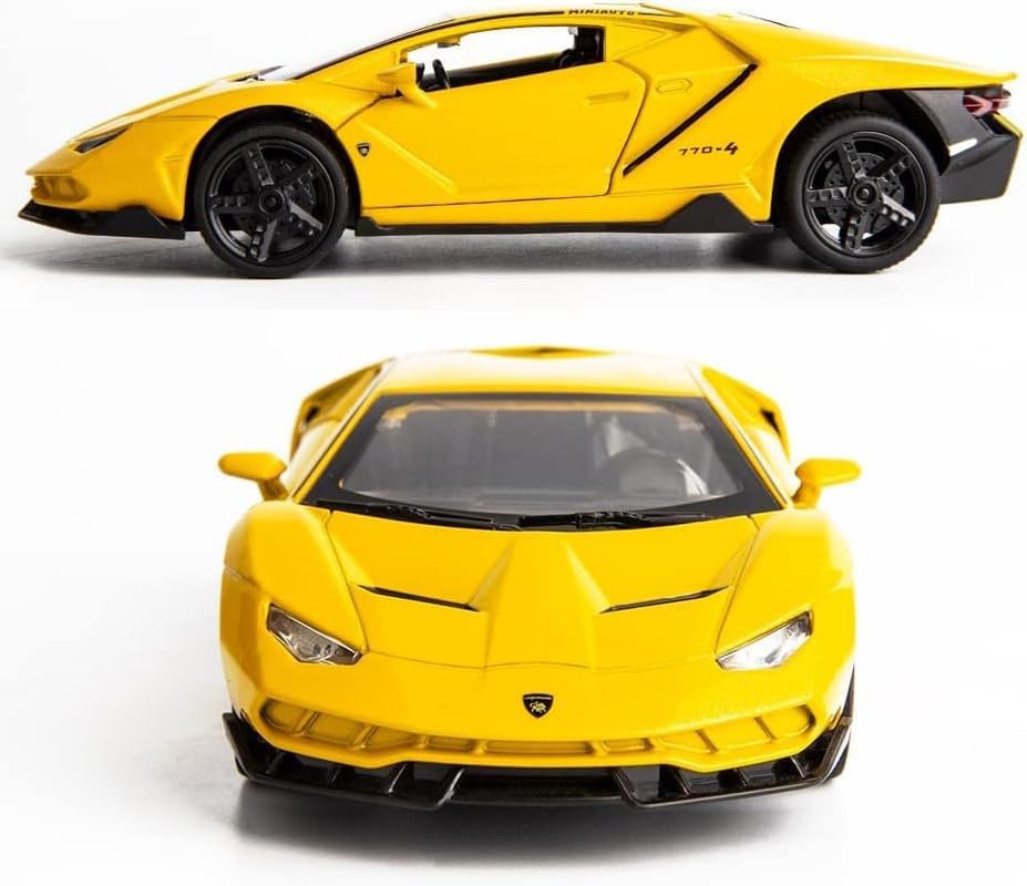 LAMBORGHINI CENTENARIO LP770 1:24 DIECAST METAL PULLBACK TOY CAR WITH OPENABLE DOORS & LIGHT, MUSIC BOYS CAR FOR KIDS BEST TOYS GIFTS TOYS FOR KIDS [SIZE:-20CM*9.5CM*5CM]【 MULTICOLOR 】