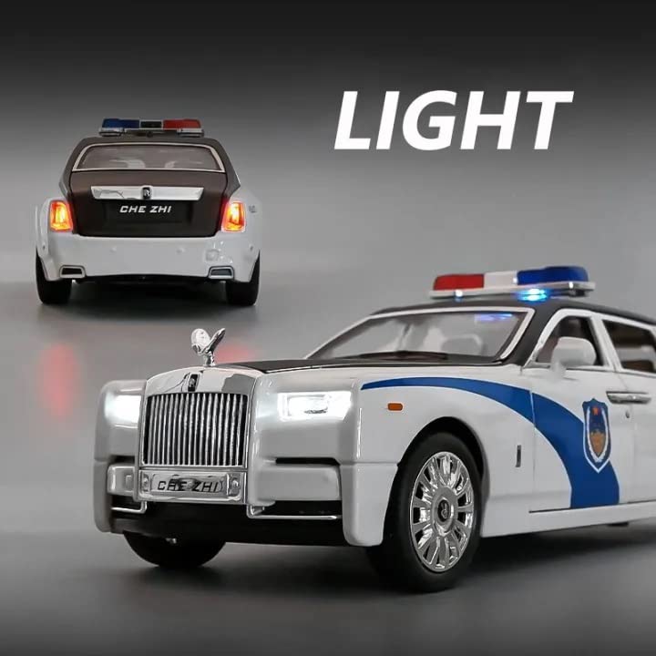 Rolls-royce Phantom Police Scale Model Diecast Metalcar - All Size