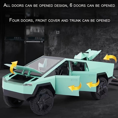 Tesla Cyber Truck Pick-up Trailer Camper Scale Model Diecast Metalcar - All Size