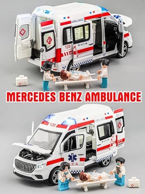 Mercedes Benz Ambulance Van Scale Model Diecast Metalcar - All Size