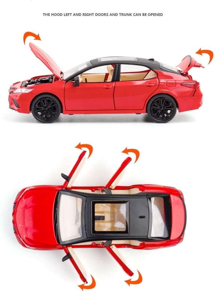 BIG SIZE TOYOTA CAMRRY 1:24 DIECAST METAL PULLBACK TOY CAR WITH OPENABLE DOORS & LIGHT, MUSIC BOYS CAR FOR KIDS BEST TOYS GIFTS TOYS FOR KIDS [SIZE:-20.5CM*9CM*6.2CM]【 MULTICOLOR 】