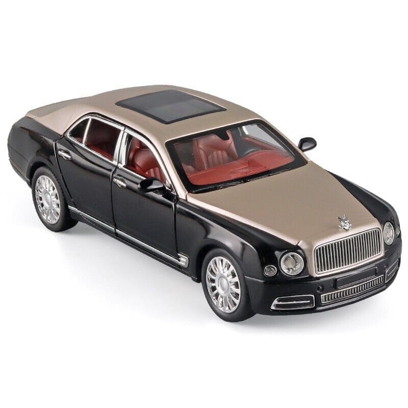 BIG SIZE BENTLEY MULSANNE 1:24 DIECAST METAL PULLBACK TOY CAR WITH OPENABLE DOORS & LIGHT, MUSIC BOYS CAR FOR KIDS BEST TOYS GIFTS TOYS FOR KIDS [SIZE:-21.8CM*6CM*5.5CM]【 MULTICOLOR 】